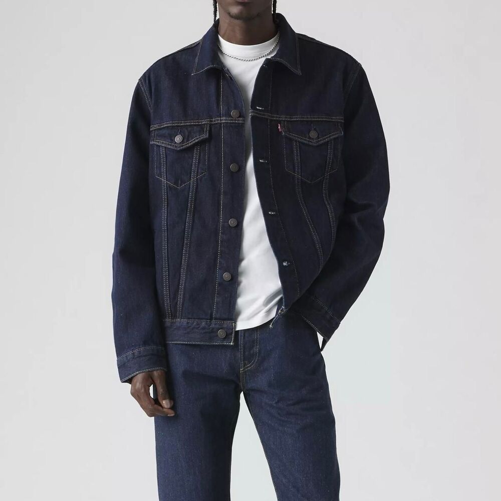 Levi-s Men's Navy and Blue Jacket